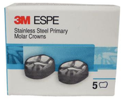 3M ESPE SS Primary Molar Crowns, E-LR-2, Lower Right Second Primary Molar, Size 2, 5 Crowns
