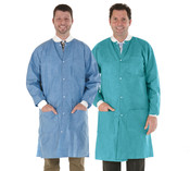 SafeWear Hi-Perform Lab Coat Tropical Teal Medium 12/Pk