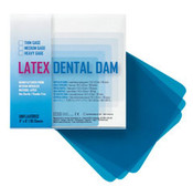 Dental Dam Latex 6"x6" Medium-Blue 36/Box