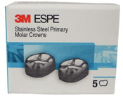 3M ESPE SS Primary Molar Crowns, D-LR-5, Lower Right First Primary Molar, Size 5, 5 Crowns