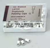 Prophy Cups Latch Web Med-Soft 144/Pk