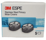 3M ESPE SS Primary Molar Crowns, E-UL-6, Upper Left Second Primary Molar, Size 6, 5 Crowns