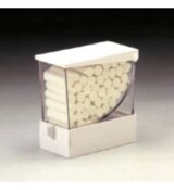 Cotton Roll Dispenser Push Style White