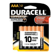 Duracell Coppertop w/Duralock Power Preserve Size AAA Recloseable 12/Pk