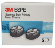 3M ESPE SS Primary Molar Crowns, E-LR-3, Lower Right Second Primary Molar, Size 3, 5 Crowns