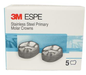 3M ESPE SS Primary Molar Crowns, D-UR-5, Upper Right First Primary Molar, Size 5, 5 Crowns