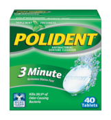Polident 3-Minute Antibacterial Cleanser 40/Tablets x 12/Boxes