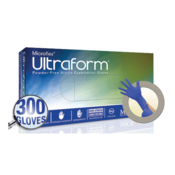 Ultraform Cobalt Blue Nitrile Gloves Medium 300/Box