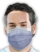 Isofluid Shield Mask Anti Fog Blue 25/Bx ASTM 1