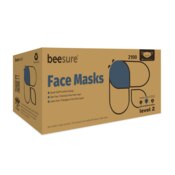 BeeSure Earloop Masks Blue 50/Bx Case Pack 8/Cs ASTM 2