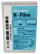 SybronEndo K-Files SS 25mm #08 6/Bx