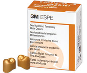 3M Gold Anodized Temporary Molar Crowns, 940342, Lower Right First Molar, Size 2 , 5 Crowns