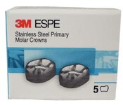 3M ESPE SS Primary Molar Crowns, D-UR-6, Upper Right First Primary Molar, Size 6, 5 Crowns