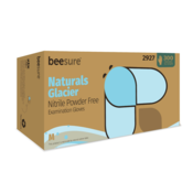 BeeSure Glacier Blue Nitrile Gloves Medium 300/Box