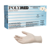 Polymed Latex PF Gloves 100/Bx S