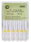 Mani K-Flex Files 25mm #15 6/Bx