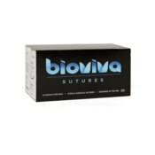 BioViva Sutures Silk Black Braided 4/0 18" 19mm 12/Pk