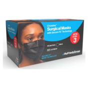 Crosstex Surgical Mask w/Secure Fit Level-3 50/Pk Black