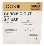 Suture Chromic Gut C-6 3/0 27" 12/Bx