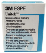 3M Unitek SS Primary Anterior Crowns, 907012, Upper Right Central, Size 2, 5 Crowns